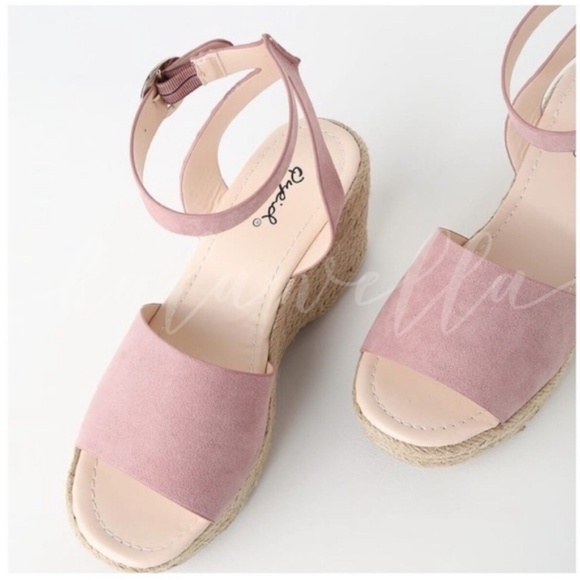 🦋LAST PAIR🦋Blush Rose Espadrille Buckle Wedge - Picture 5 of 6
